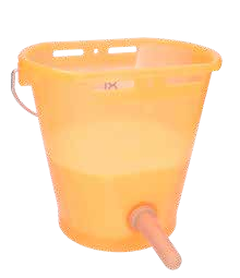Kälbertränkeeimer TK9 orange-transparent 1-Click-Ventil Sauger Weiß Kreuzschnitt